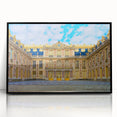 Large abstract wall art depicting the Versailles scenery in muted earth tones on a framed acrylic.