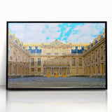 Large abstract wall art depicting the Versailles scenery in muted earth tones on a framed acrylic.