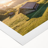 Art deco poster of Bavarian landscape in muted earth tones on rolled canvas, ideal for dining room decor.