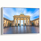 Vintage poster art of Berlin with a colorful palette on a framed canvas, great for living room decor.