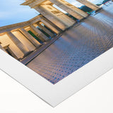 Art deco poster of Berlin skyline in muted monochrome, rolled canvas, suitable for dining room wall art.