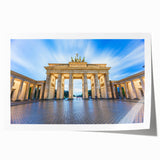 Extra large rolled print of Berlin scenery with vibrant green and floral elements.