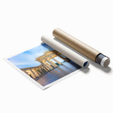 Extra large rolled print of Berlin scenery featuring muted floral art, ideal for classy bathroom wall art.