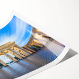 Extra large wall art featuring line art flowers, with soft pastel colors on a rolled canvas.