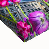 Black and white landscape art painting of Munich on stretched canvas, ideal for bedroom wall art.