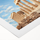 Art deco poster of Athens with pastel shades on rolled canvas, suitable for dining room decor.