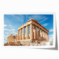 Rolled print of Athens scenery with floral accents in soft pastel shades, ideal for art wall dining room.