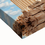 Black and white landscape art painting of Athens on stretched canvas, ideal for bedroom wall art.