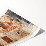 Extra large wall art featuring line art flowers in Crete, Greece, on a rolled print, ideal for large living room decor.