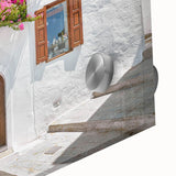 Acrylic print of abstract Rhodes, Greece scenery in muted earth tones, ideal for dining room art.