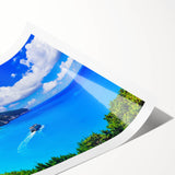 Extra large wall art featuring line art flowers in pastel shades on a rolled canvas, ideal for large living room decor.