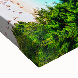 Black and white large art canvas of a Greek landscape, ideal for bedroom wall decor.