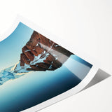 Extra large wall art featuring line art flowers in muted green tones on a rolled print, suitable for large living room decor.