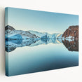 Large art print of Greenland scenery on stretched canvas, featuring vibrant green and blue tones, ideal for kitchen wall art.