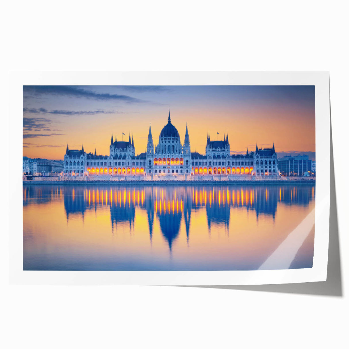Extra large rolled print featuring a scenic Hungarian landscape with vibrant green and blue tones.