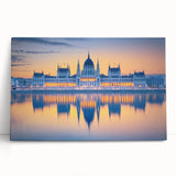 Black and white photograph of a European cityscape on large stretched canvas, suited for kitchen wall art.