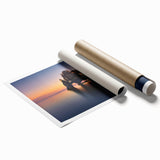 Extra large rolled print of a serene Icelandic landscape with muted green and blue tones, ideal for classy bathroom wall art.