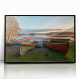 Large abstract wall art featuring a muted color palette of green and brown, framed acrylic print.