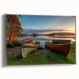 Landscape art painting of a scenic Ireland view in colorful tones on a framed canvas, ideal for living room decor.