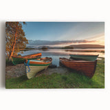 Black and white photograph of a scenic Irish landscape on stretched canvas, ideal for kitchen wall art.