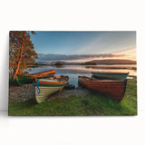 A black and white photograph of a scenic Irish landscape on stretched canvas, ideal for kitchen wall art.