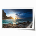 Extra large rolled print of a Capri, Italy scenery with vibrant floral accents, ideal for art wall dining room.