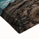 Black and white landscape art painting of Capri on stretched canvas, ideal for bedroom wall decor.