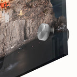 Acrylic print of Cinque Terre with vibrant coastal hues, ideal for dining room art in a mid-century modernist style.