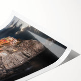 Extra large rolled print of Cinque Terre with vibrant coastal hues, ideal for large living room wall art.