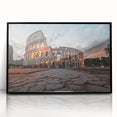 Large abstract wall art depicting the Colosseum in muted earth tones on framed acrylic.
