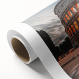 Art Deco poster of the Colosseum in muted sepia tones on rolled canvas, ideal for nursery wall art or dining room.