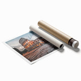 Extra large rolled print of the Colosseum in muted earth tones, ideal for classy bathroom or large living room decor.