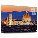 Acrylic print of Florence scenery with muted earth tones, ideal for dining room art.