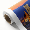 Art deco poster of Florence skyline in pastel shades on rolled canvas, ideal for nursery wall art.