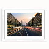 Textured abstract art print of Milan scenery in muted earth tones on a framed canvas, ideal for bedroom art.