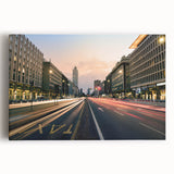 Black and white stretched canvas of Milan scenery, ideal for kitchen wall art.