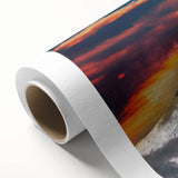 Art deco poster of Mount Etna in pastel shades on rolled canvas, ideal for nursery wall art.