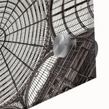 Large abstract acrylic print of Naples with vibrant blue and orange tones, ideal for dining room art.