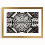 Abstract art print of Naples scenery in muted gold and blue tones on a framed canvas, suitable for dining room decor.