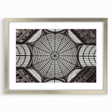 Extra large abstract art print of Naples scenery in muted earth tones on a textured canvas, framed in silver.