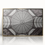 Acrylic print of Naples scenery with gold frame, in art deco style, suitable for modern art wall decor.