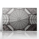 Mid-century modernist art depicting Naples, Italy, in vibrant hues on a framed acrylic, suitable for nursery wall decor.