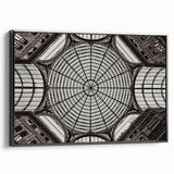 Black and white framed canvas of Naples landscape, vintage poster style, ideal for bedroom decor.