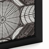 Extra large framed canvas of a textured, colorful Naples scenery in black, ideal for living room decor.