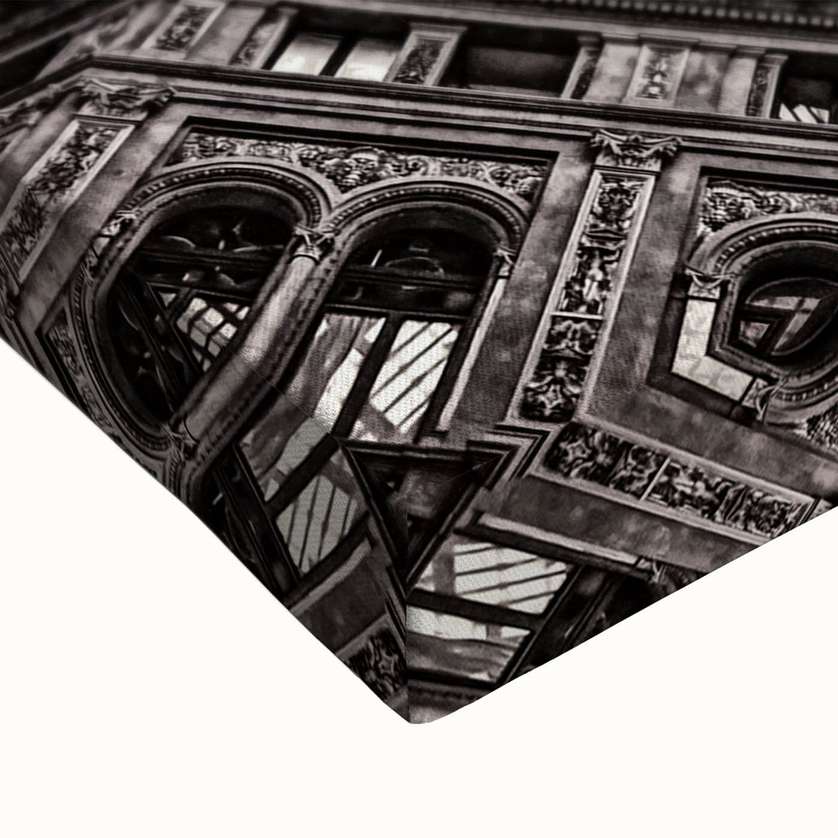 Large art of Naples landscape in black and white on stretched canvas, suitable for bedroom decor.