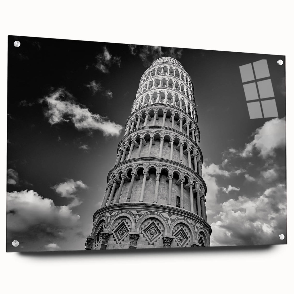 Acrylic print of Pisa, Italy scenery in muted earth tones, suitable for bedroom or dining room decor.