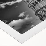 Art deco poster featuring the Leaning Tower of Pisa in muted earth tones on a rolled canvas, suitable for dining room decor.