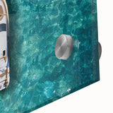 Large abstract wall art of Portofino, Italy in vibrant colors on acrylic glass, ideal for dining room ambiance.