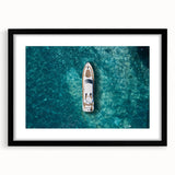 Abstract art print of Portofino, Italy, featuring vibrant colors on a textured, extra large canvas.