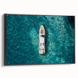 Black and white vintage poster art of Portofino landscape on framed canvas, suitable for bedroom decor.